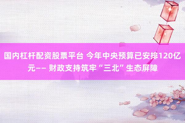 国内杠杆配资股票平台 今年中央预算已安排120亿元—— 财政支持筑牢“三北”生态屏障